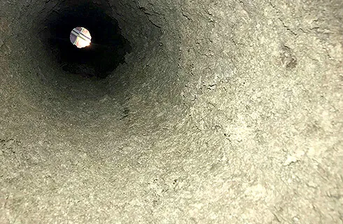 煙突のアスベスト除去 作業前