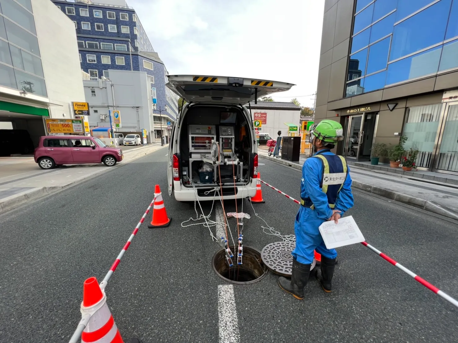 不明管調査の様子1